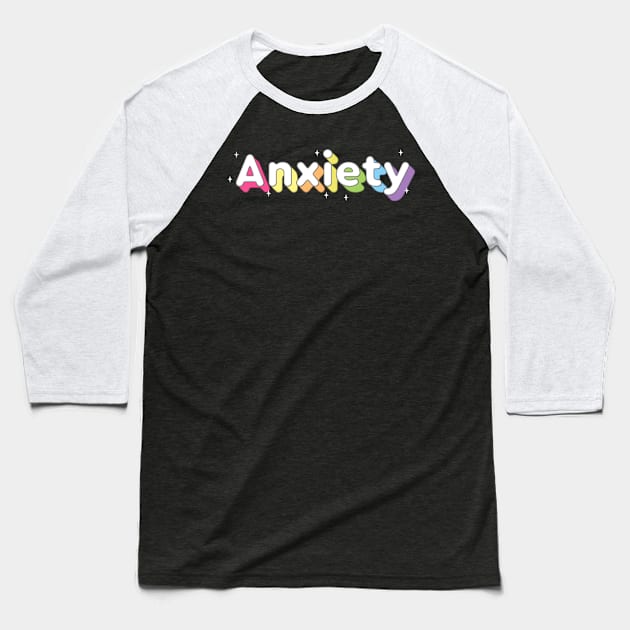 anxiety Baseball T-Shirt by jessycroft